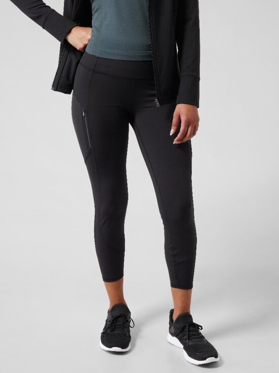 Athleta Pants - ATHLETA Rainier Unbrushed Black High Rise 7/8 Ankle Leggings, Size S